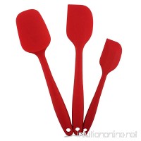 Silicone Spatula Utensil Set-iLOME 3-Pieces Heat-Resistant Non-stick Cooking Utensils with Hygienic Solid Coating 3 Piece Spatula set (red) - B01JUOWDSI